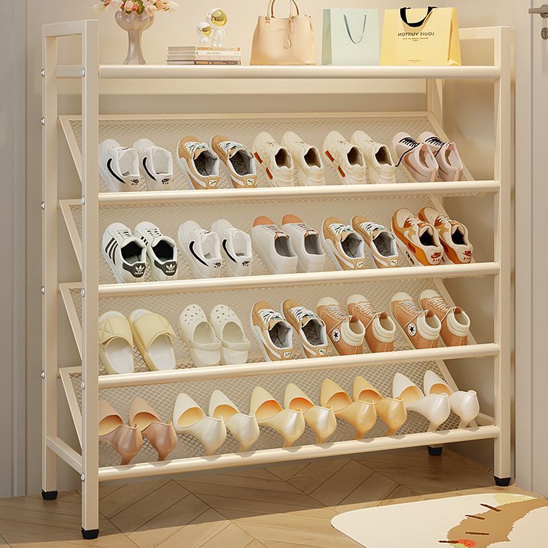 New shoe rack at home entrance multi-layer door behind small narrow…
