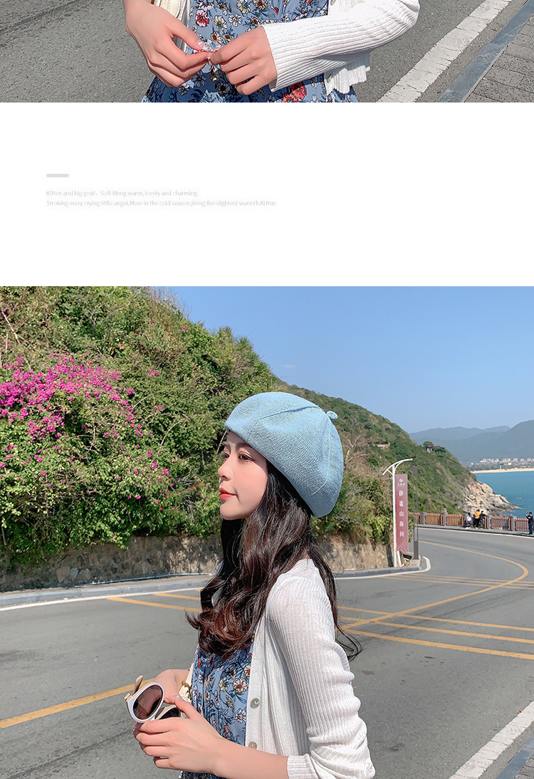 Solid Color Breathable Beret Octagonal Hat NSKJM104126