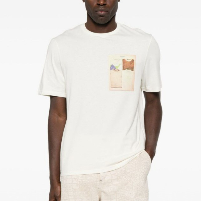 25 Years of Autumn Clothing for Men and Women, Fashionable Short-Sleeved T-Shirts with Letter Print Round Neck Casual Jacquemus Tops