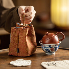 原矿紫砂朱泥手工西施壶小套装旅行茶具主人杯个人泡茶专用