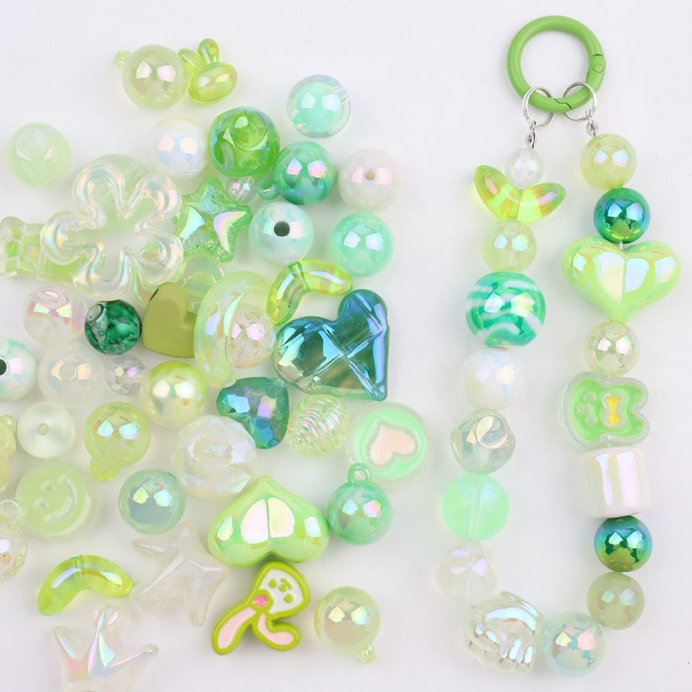 電気メッキUVカラー高光沢異形人魚姫穴あきビーズ手作りDIYネックレス携帯ストラップ材料パックアクセサリー