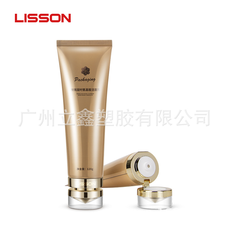 120ml洁面乳化妆品软管包装定制 亚克力翻盖洗面奶软管铝塑管包材
