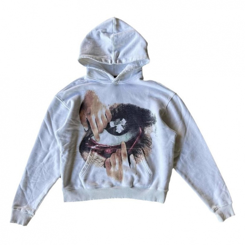 Men's Clothing American Retro Spoof Teeth Eye Print New Autumn And Winter Plus Velvet Hooded Sweatshirt Hoodie Men And Women_viptrois.com
