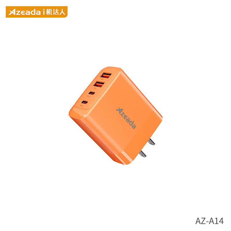 Azeada 65w cargador de nitruro de galio multi-puerto de carga rápida cargador de teléfono móvil portátil PD cargador de viaje cabeza de carga