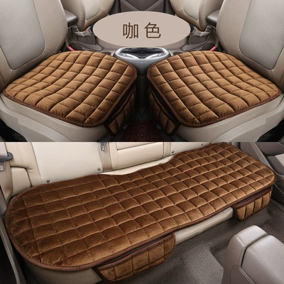 Seat cushion, seat cover – Winter back seat cushion - plaid-brown-three-piece-set