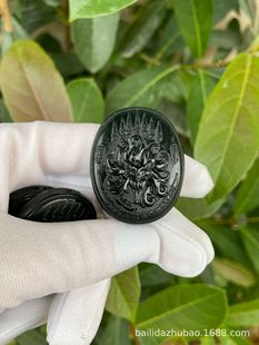 Factory Wholesale natural Hetian Jade tower green ink Jade Jade Nine Tail Fox Phoenix nine pendant carving brand live