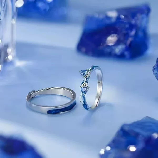 Klein Blue Couple Rings, a Pair of Niche Rings for Men and Women, 2026 New Model, Valentine's Day Gift for Girlfriend