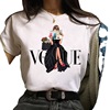 Fashionable summer jacket, cute T-shirt, round collar