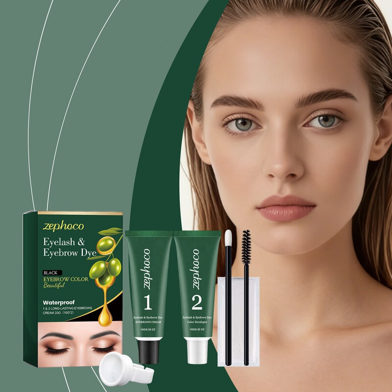 zephoco Plant-Based Eyebrow and Eyelash Dyeing Set (Black) provides smooth color application, creating natural and stylish eyebrow and eyelash makeup zephoco Plant-Based Eyebrow and Eyelash Dyeing Set (Black) provides smooth color application, creating natural and stylish eyebrow and eyelash makeup