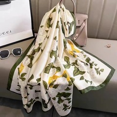 新型クチナシの花麗錦の長い巾のショールのマフラーの女性の装飾の百合のショールの日焼け止めのビーチタオルは卸売りを生放送します。