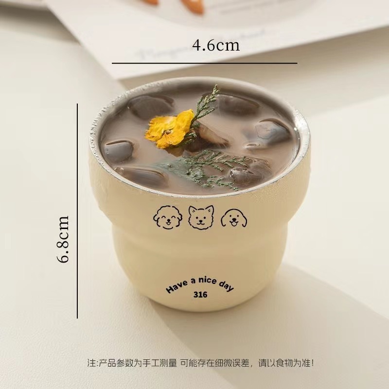 304不锈钢咖啡杯食品级家用卡通高颜值学生上班族便捷式饮水杯子|undefined