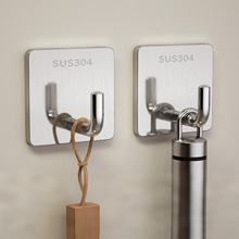免打孔不锈钢挂钩无痕强力粘胶厨房浴室门后壁挂墙壁收纳固定粘钩