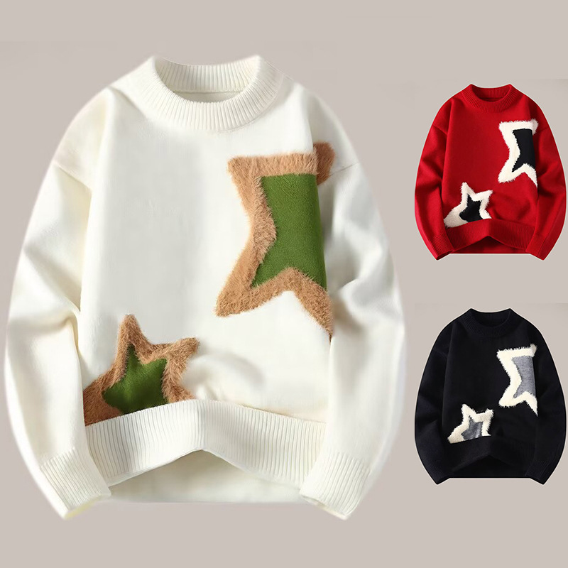Mink Velvet Star Knitwear Men's Autumn and Winter Inner Layering Knitwear Outer Wear Autumn and Winter Knitted Knitwear Foreign Trade Cross-Border Wholesale