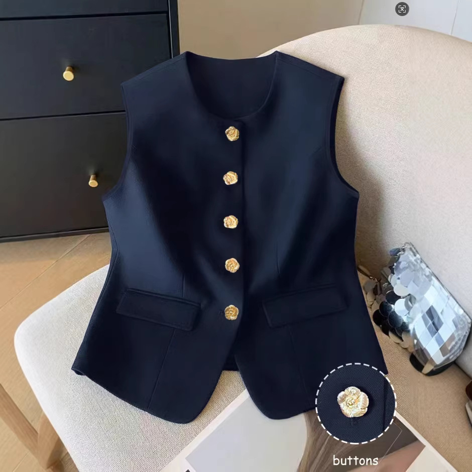 Chaleco de mujer de estilo lujoso ligero, casual y elegante, a la moda, con largo hasta los hombros, prenda de abrigo de alta gama para primavera._voghion.com