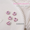 Fuchsia fake nails for nails, accessory heart-shaped, glossy crystal, internet celebrity