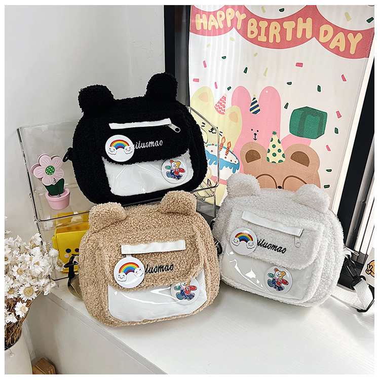 2022 Autumn and winter Edition Japanese cute plush bear bag, new Instagram cartoon student crossbody bag and single-shoulder bag undefined