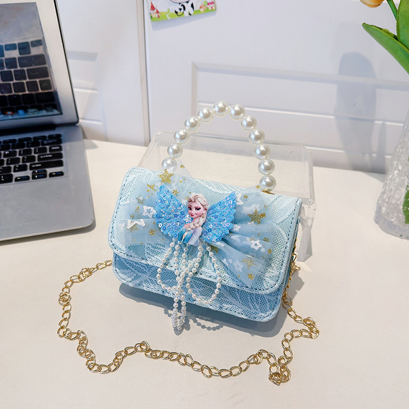 Bagos de hombro para niños primavera y verano frescos bolsos de perlas para niñas Aisha pequeña princesa bolsos de mochila de estilo extranjero