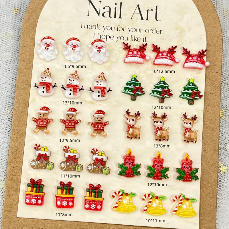 2026 Christmas Cartoon Nail Art Decorations Cute 3D Gingerbread Man Christmas Reindeer Resin DIY Nail Accessories 2026 Christmas Cartoon Nail Art Decorations Cute 3D Gingerbread Man Christmas Reindeer Resin DIY Nail Accessories