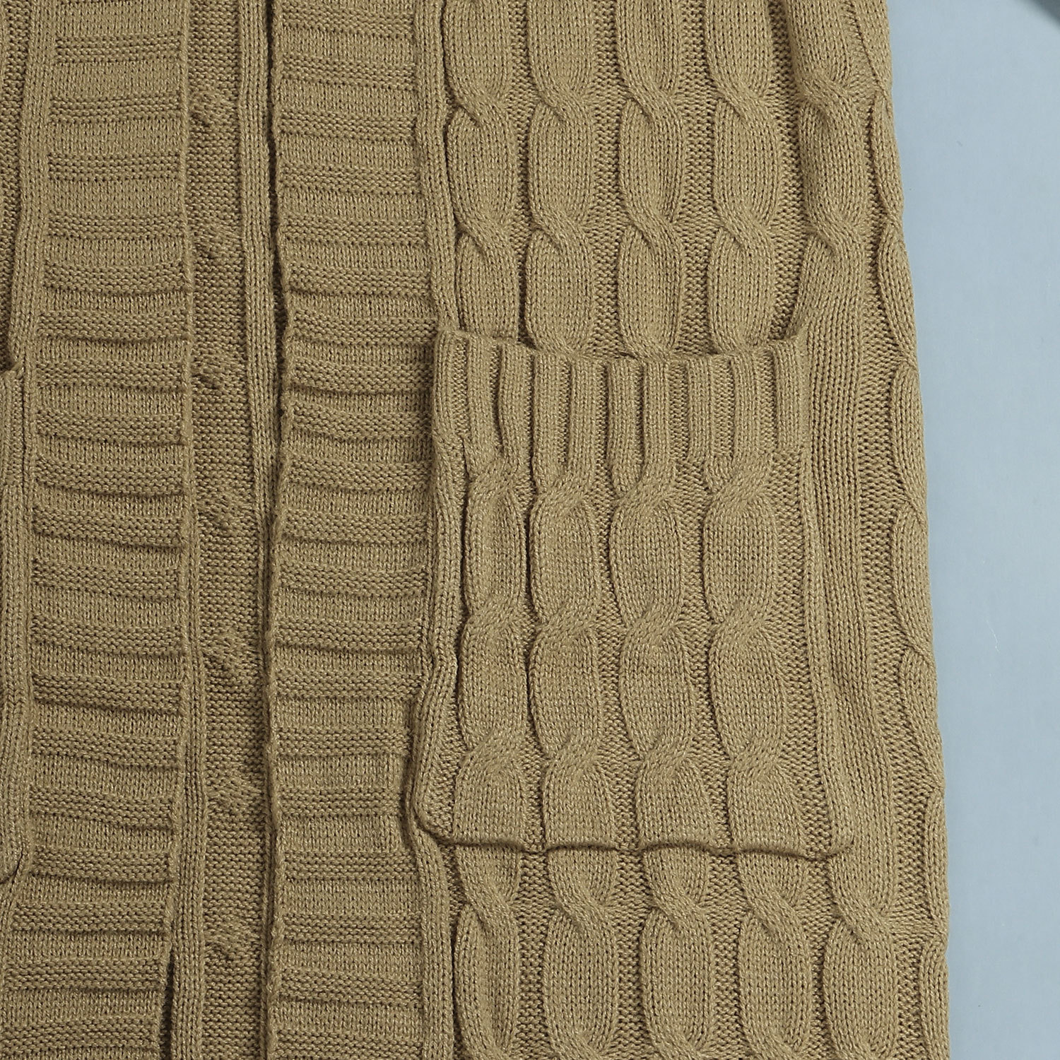 Damen Strickjacke Lang Aus Grobstrick In Unifarben Wintermantel_voghion.com