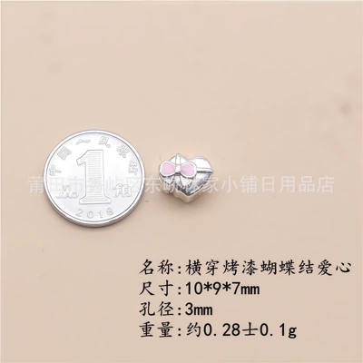 3D Hard Silver Accessories – Zərgərlik ara hissələri - colorful-bow-hearts