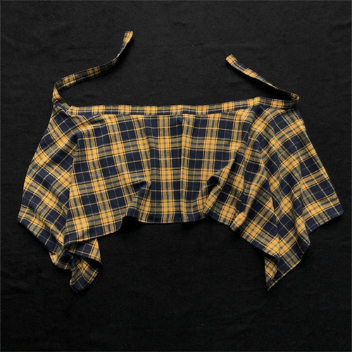 This year's popular color yellow checkered diaper cover for girls, one-piece tie waist yellow checkered hide-in-the-meat style bottom for boys