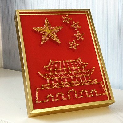 Heart Nail painting diy Material Science gules Patriotic theme League Construction activity manual Operation Decorative painting