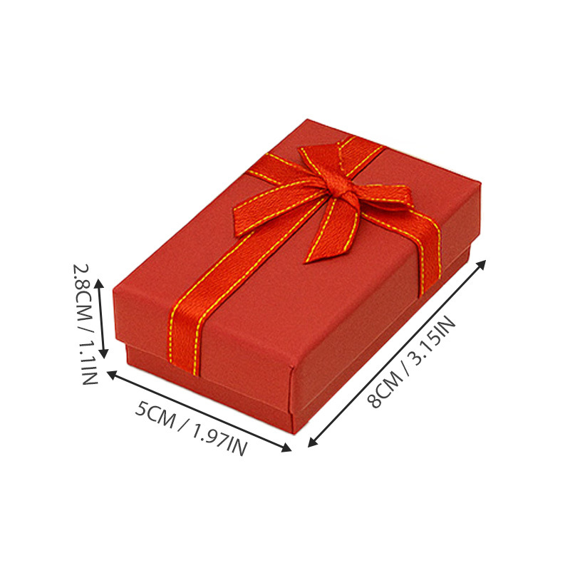 Papel perlado Phnom Penh Bowknot Cinta Caja de papel 5*8 Tapa del cielo Caja de almacenamiento de joyería Caja de regalo de embalaje de joyería
