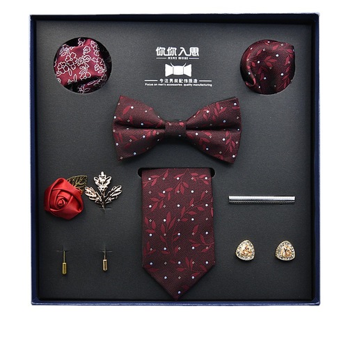 领带男士领结商务职业8件礼盒套装男友长辈生日礼物新款7cm 批发