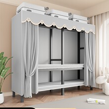 折叠卧室家用简易衣柜全钢架衣橱加厚收纳布衣柜结实耐用柜子