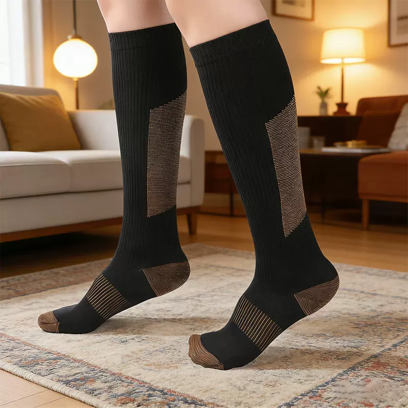 一级中筒压力袜弹力袜静脉压缩防曲张袜梯度压力跨境小腿袜美腿袜