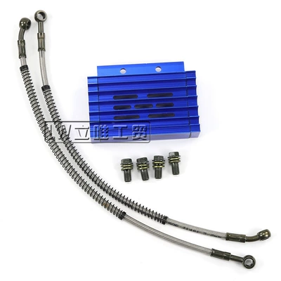 oil cooler, Soyutma sisteminin digər hissələri - oil-cooler-oil-pipe-blue