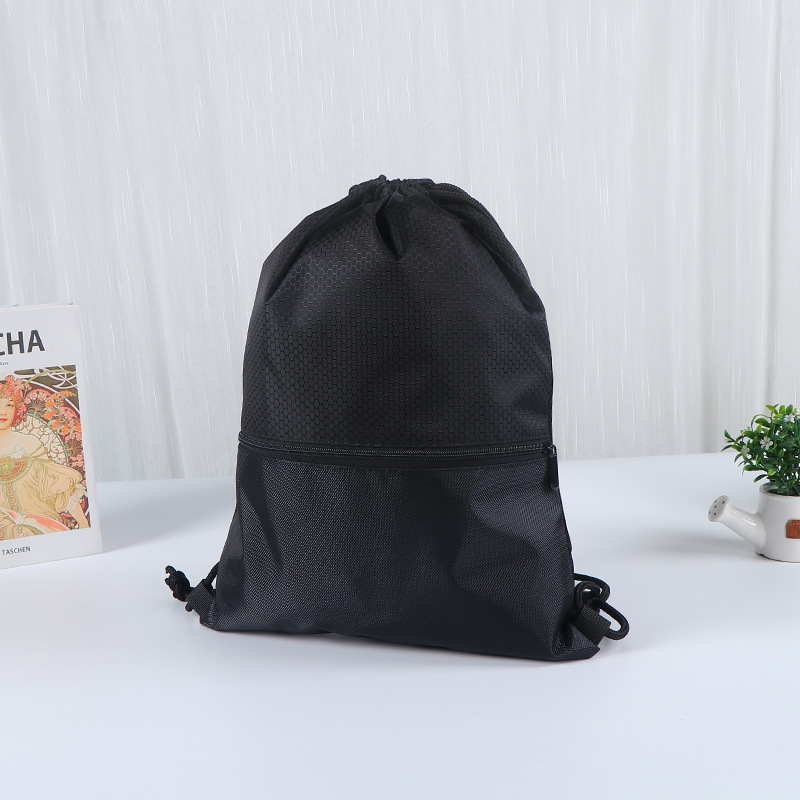 Los fabricantes suministran bolsas con cordón de tela Oxford, cordón de entrenamiento personalizado, bolsa con cremallera de poliéster, bolsa de mochila de competición deportiva personalizada