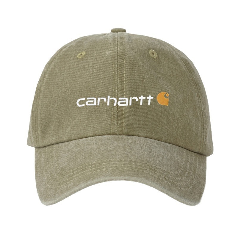 新款时尚字母印刷CARHARTT水洗棒球帽软顶鸭舌帽男女户外防晒遮阳|undefined