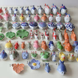 珊明小窝新品景德镇陶瓷小摆件鱼缸玩物 水浅小鱼 水中可漂浮装饰