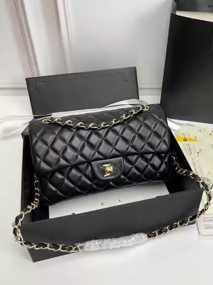 In-kind Logo Bag Women's Classic Fragrant CF Sheepskin Chain Bag high quality High-grade Caviar Cowhide