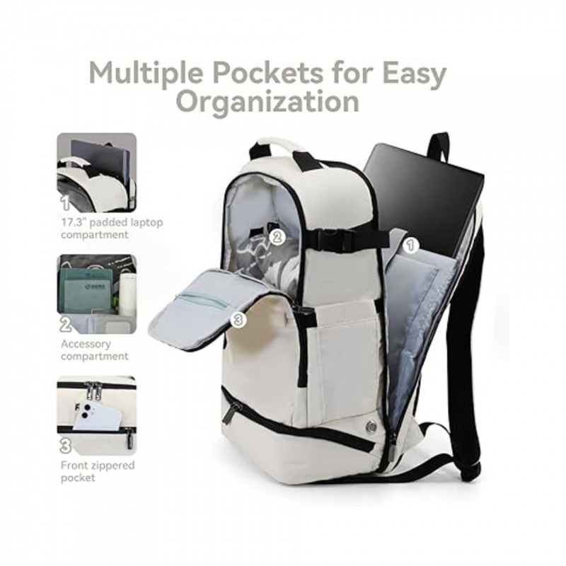 Nuevo cross-border 17.3 pulgadas mochila portátil con zapato gabinete 40L mochila de viaje