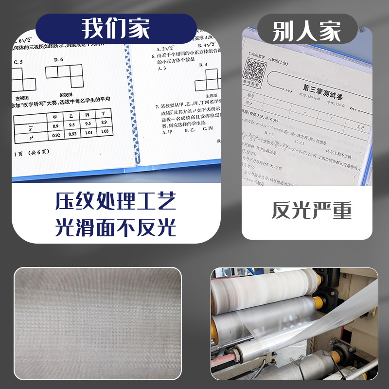 Carpeta negra A4 hojas sueltas Bolsa de inserto transparente Libro de papel para estudiantes Libro de datos multicapa Libro de almacenamiento Material de oficina