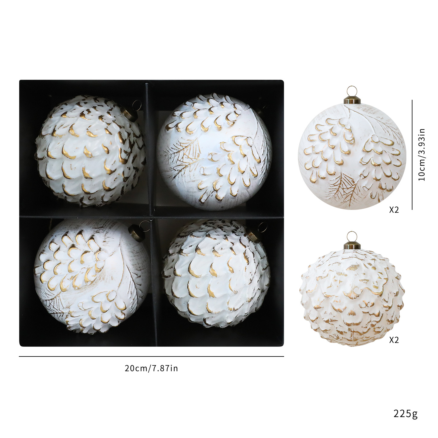Shengyuan nuevo 10CM / 4PCS antiguo colgante de Navidad decoración del árbol de Navidad colgante de ventana de hotel colgante