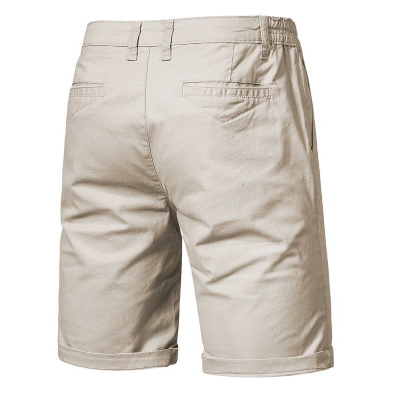 Новые летние хлопковые повседневные шорты для мужчин, европейско-американский стиль, прямые, облегающие, пятидюймовые шорты, большие размеры, однотонные, рабочая одежда для мужчин
