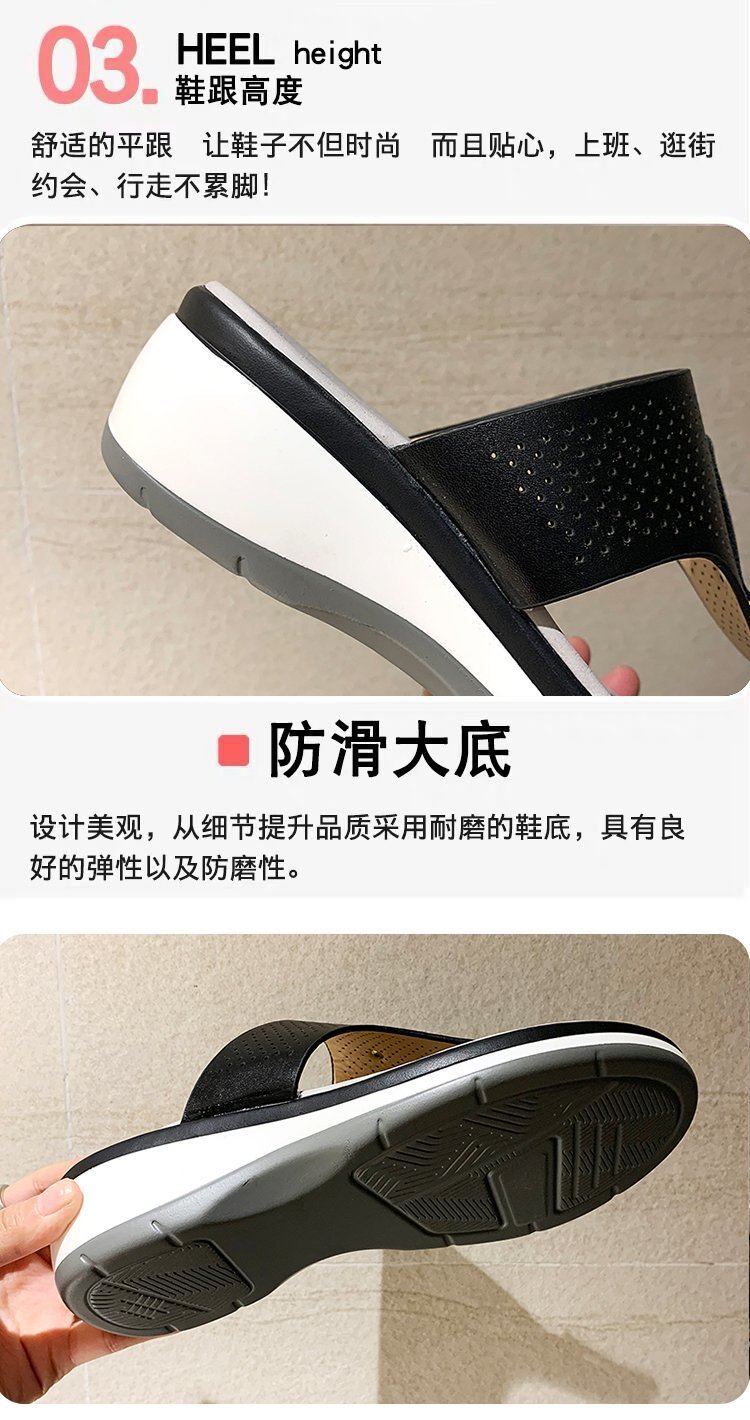 Summer 2021 export plus-size women's shoes Amazon cross-border toe wedge heel European and American metal buckle beach sandals undefined