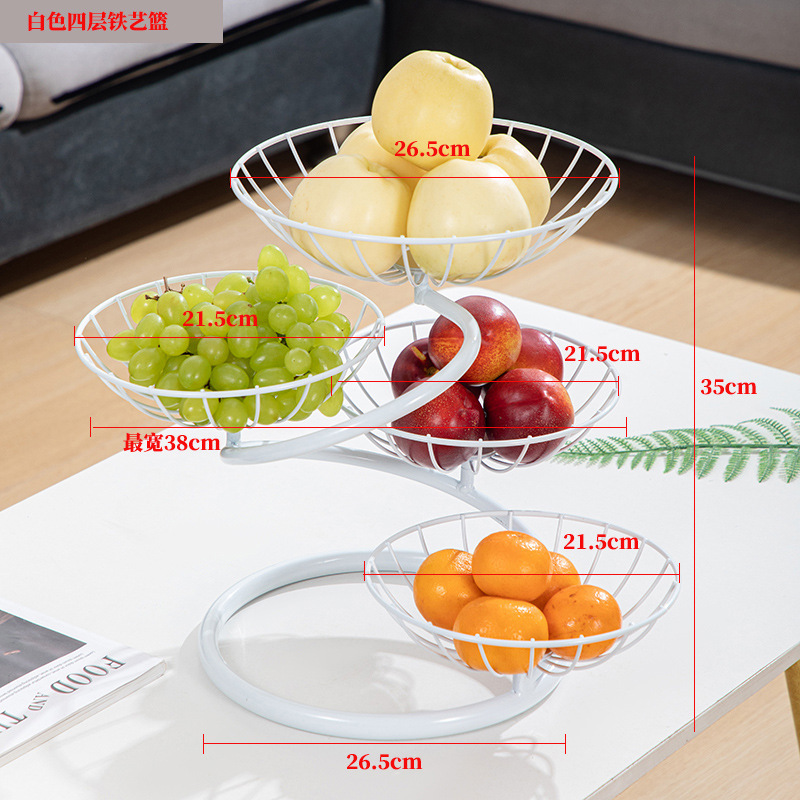 Plato de frutas de hierro forjado gancho de plátano sala de estar casera canasta de frutas de lujo ligera mesa de comedor dulces bocadillos plato