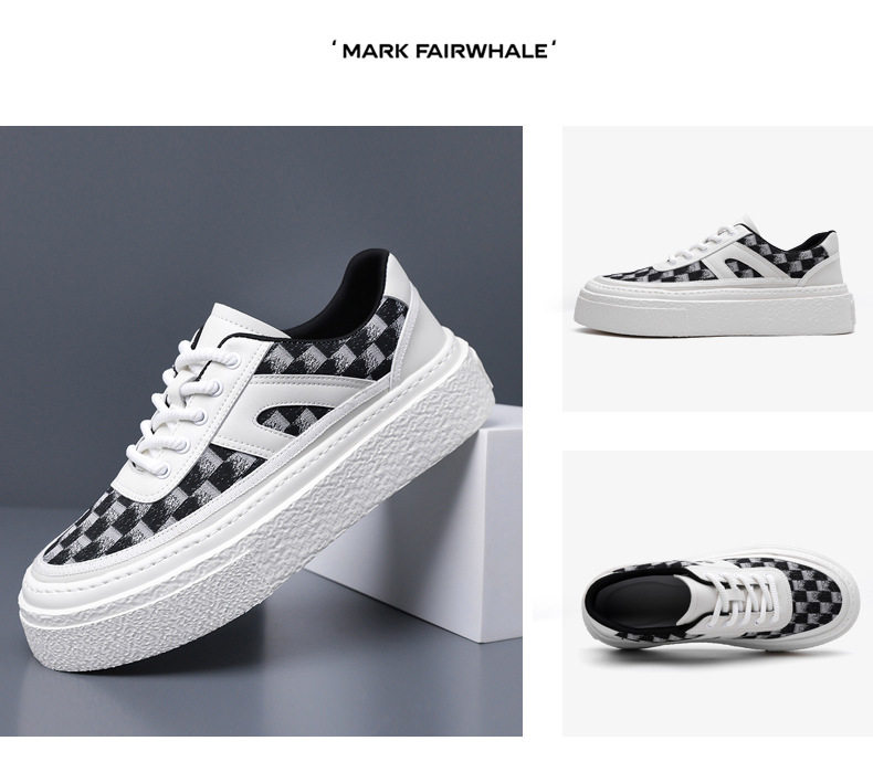 Giày thể thao đế dày nam kiểu mới, giày sneaker đơn giản tăng chiều cao, gót 3-5 cm — GX2519 màu trắng, GX2519 màu đen chi tiết 10