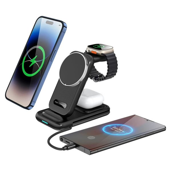 With synchronisation with phone, black watch, wireless headphones