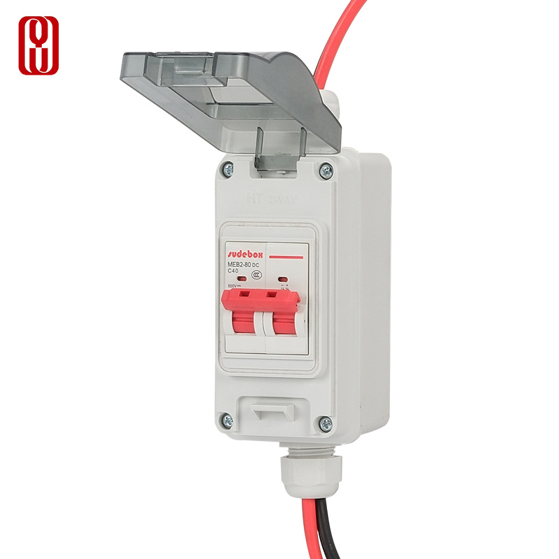 Interruptor de circuito transfronterizo fotovoltaico DC bus interruptor de interruptor de caja de distribución 2P a prueba de agua fábrica de interruptores