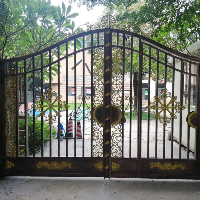 Guangzhou Manufacturers Supply Direct Sales European-Style High-End Iron Courtyard House Gates Living Area Red Bronze Iron Gates Guangzhou Manufacturers Supply Direct Sales European-Style High-End Iron Courtyard House Gates Living Area Red Bronze Iron Gates