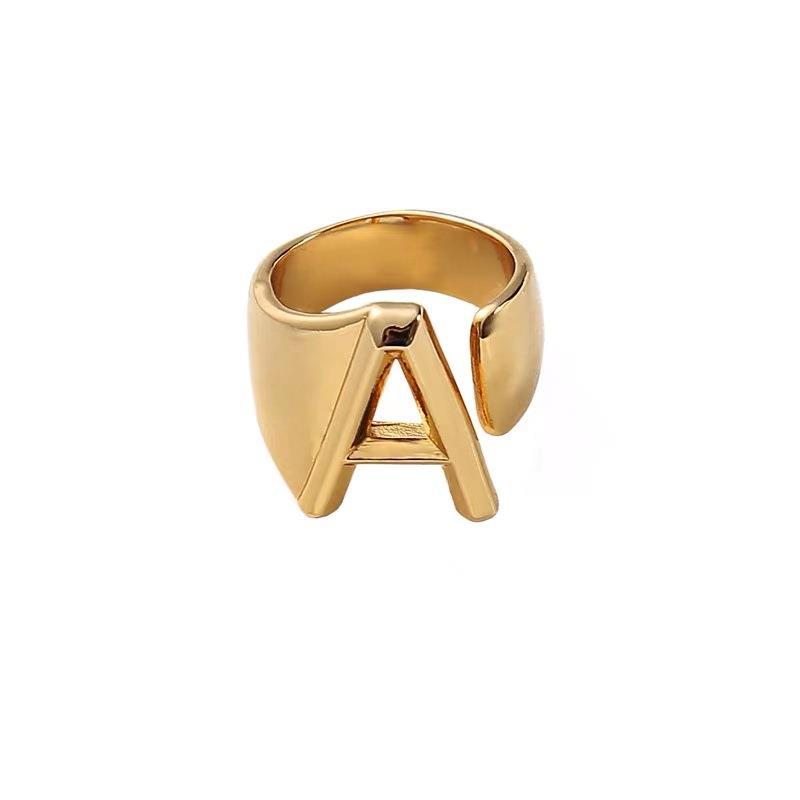 Fashion Letter Copper Plating Open Ring 1 Piece