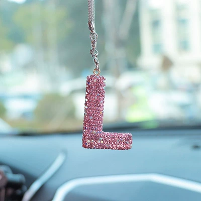 interior accessories pendant ladies Car hanging - l-letter-car-pendant-pink