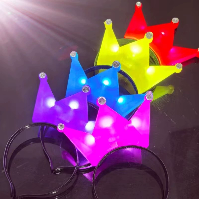 Светящаяся корона обруч для волос Светящаяся головная обруч блеск головной убор Концерт Ежегодная вечеринка компании Рекламный логотип