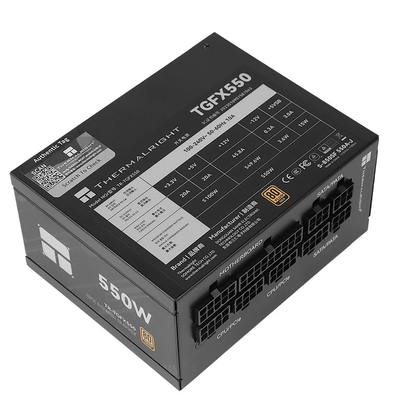 利民 TGFX550 ATX3.0 золотой сертификат, полностью модульный блок питания для настольного компьютера, номинальная мощность 550Вт