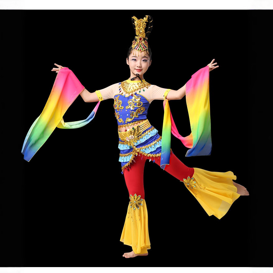 敦煌飞天舞蹈服装嫦娥奔月琵琶民族古典舞演出服女繁弦妙引仙女服